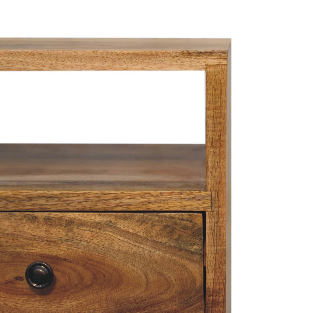 Mini Oak Style Classic Open Bedside Table