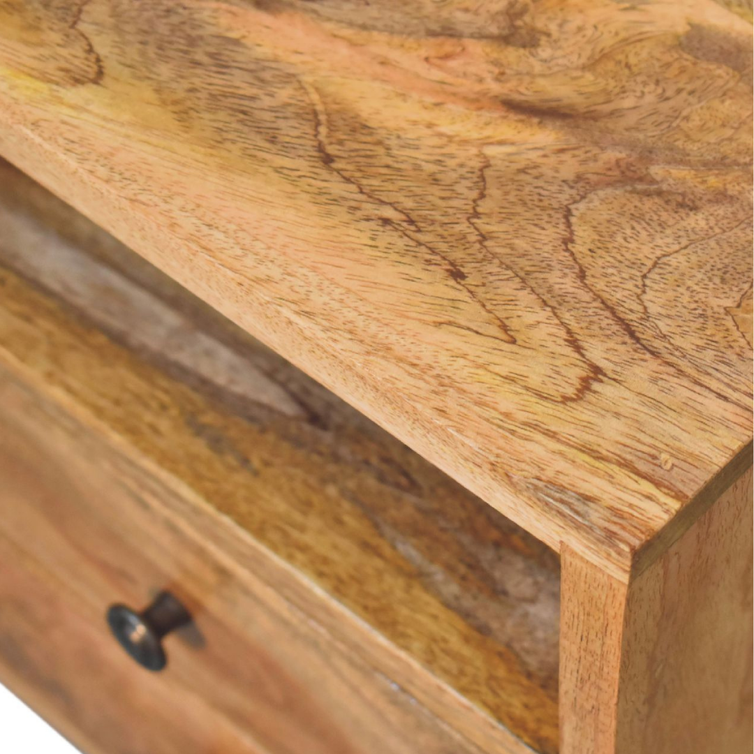 Mini Oak Style Classic Open Bedside Table