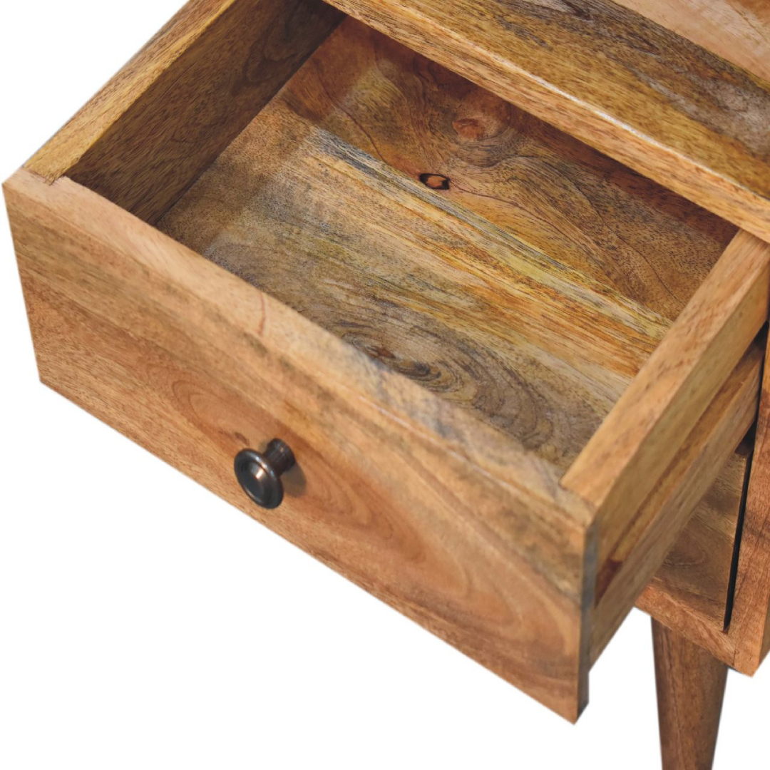 Mini Oak Style Classic Open Bedside Table