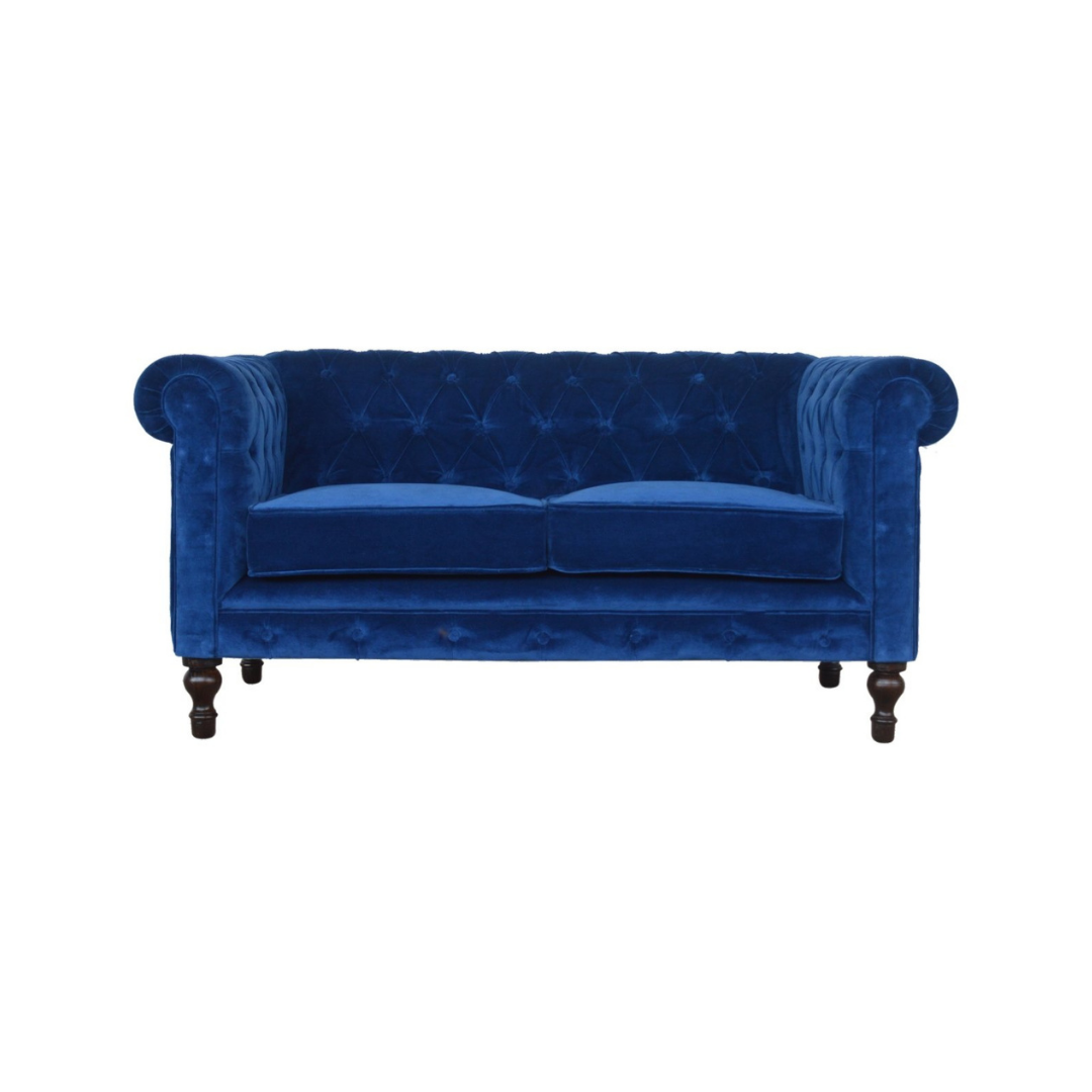 Royal Blue Velvet Chesterfield Sofa