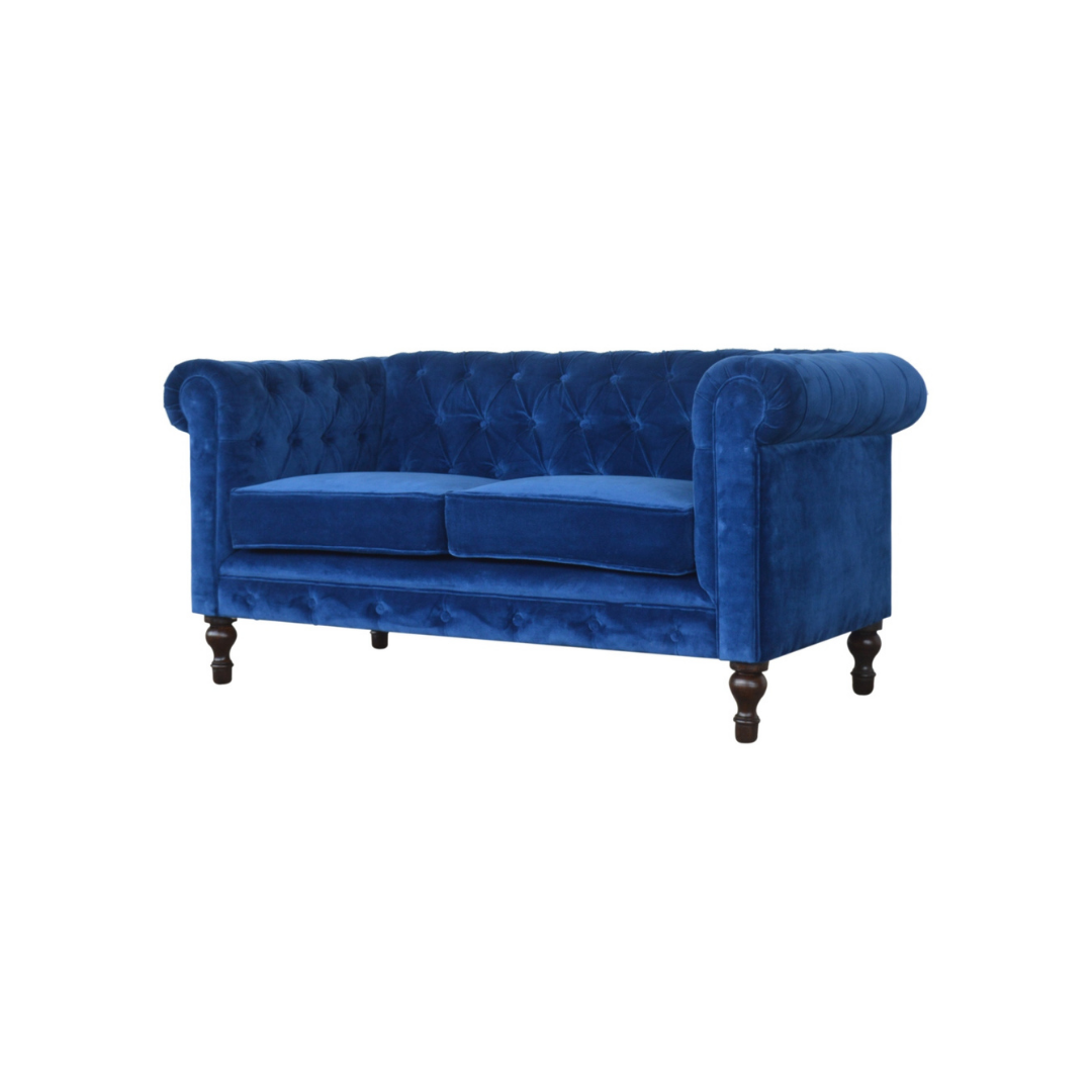 Royal Blue Velvet Chesterfield Sofa