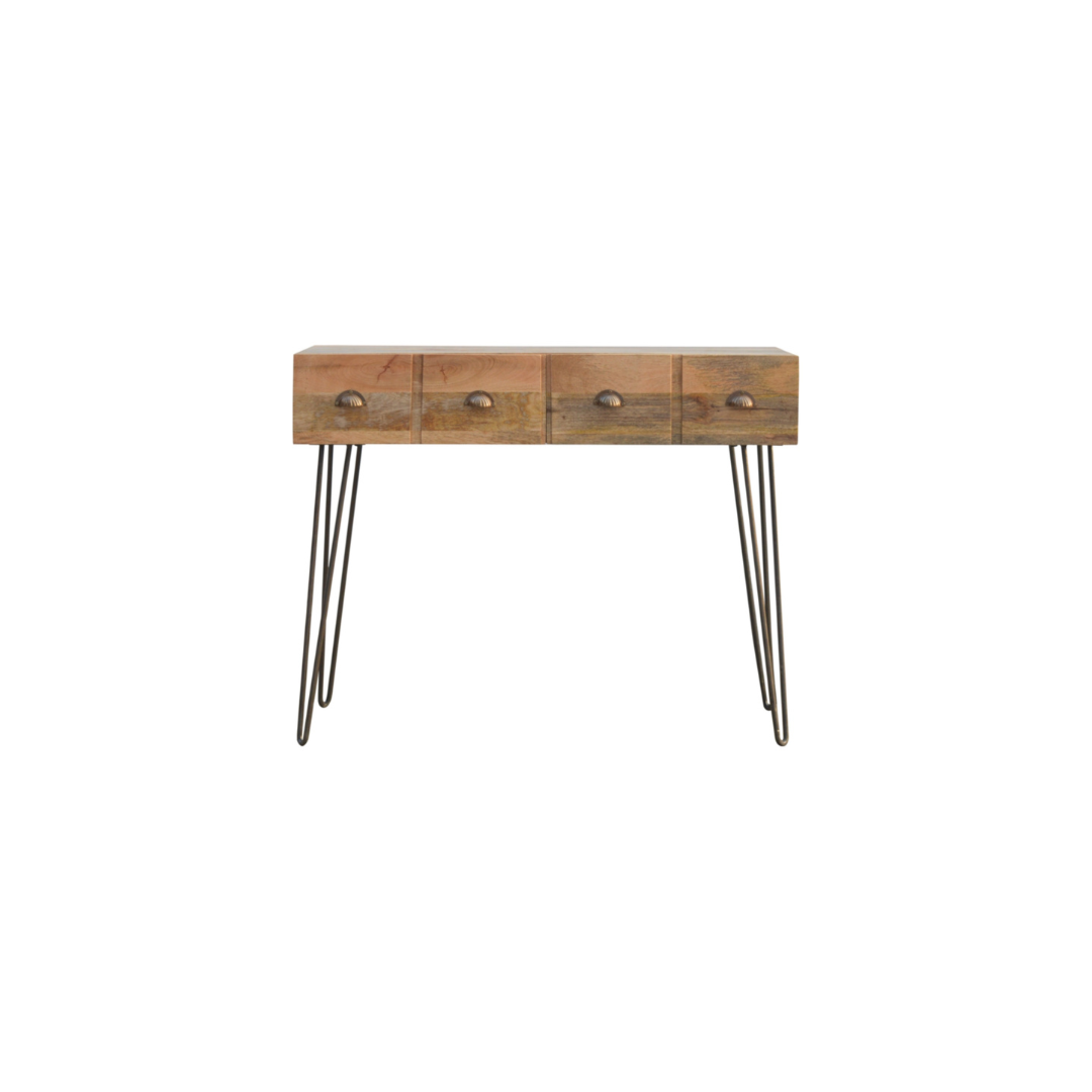 Iron Base 2 Drawer Console Table