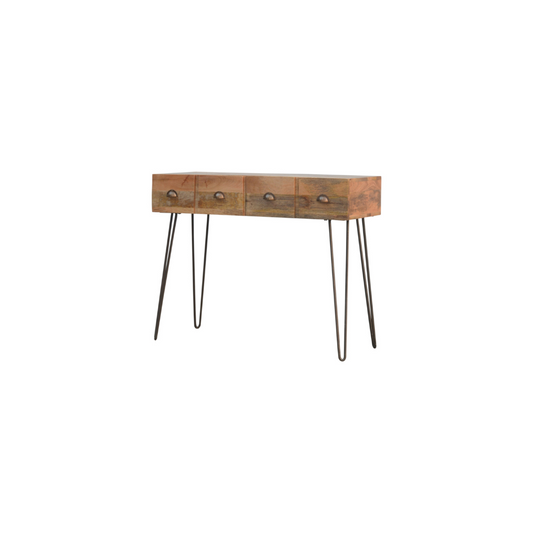 Iron Base 2 Drawer Console Table