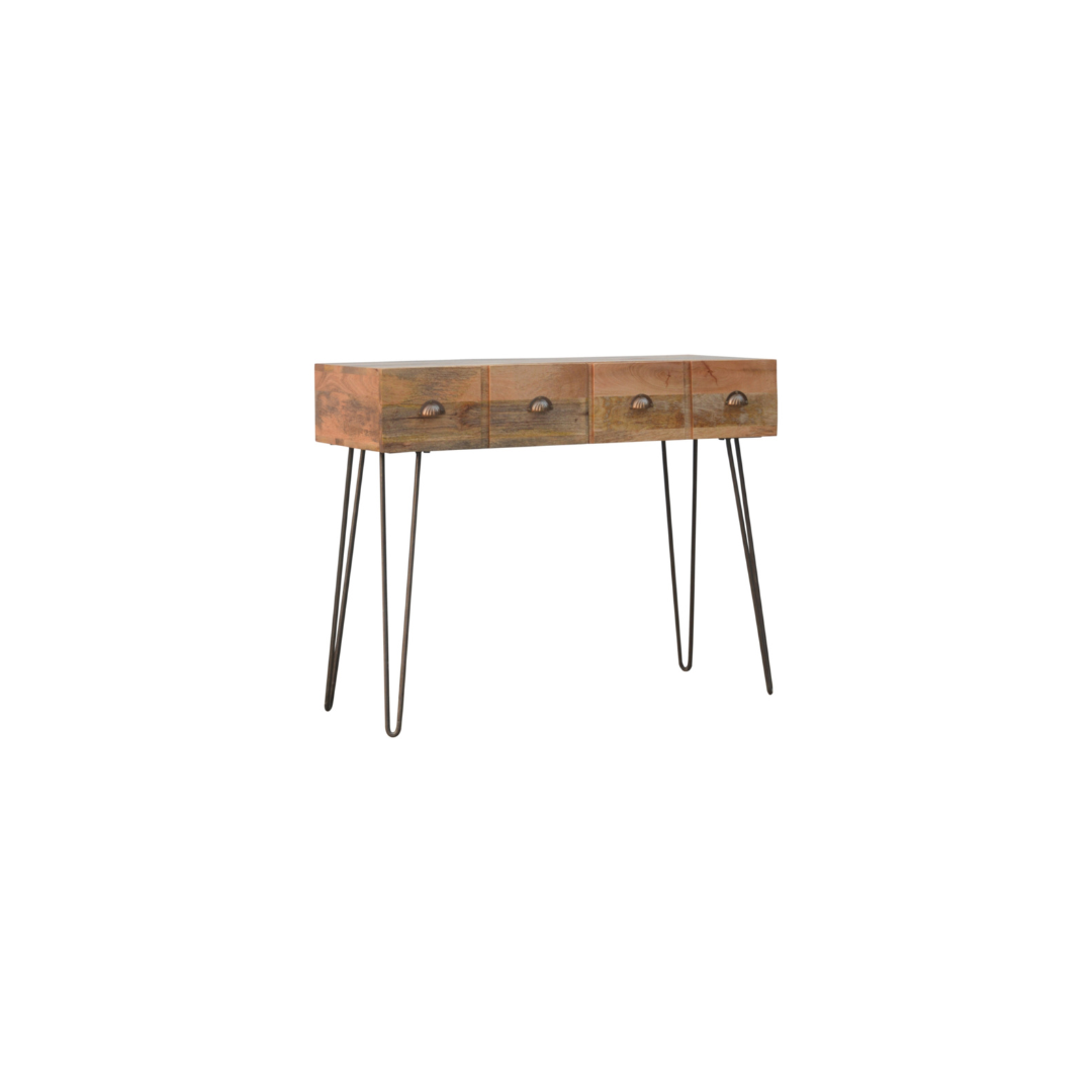Iron Base 2 Drawer Console Table