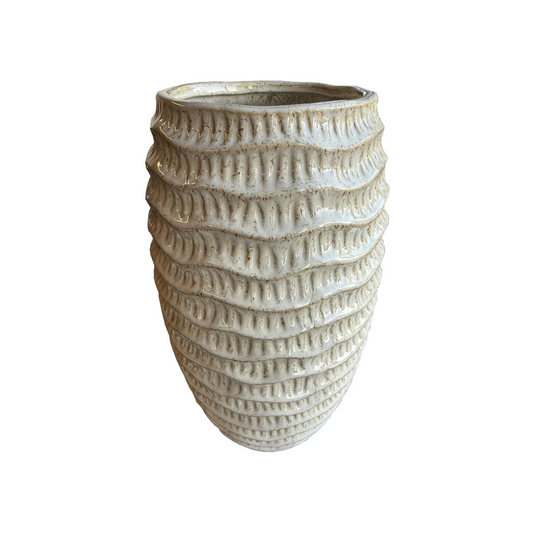 Pallida Tall Ridged Vase