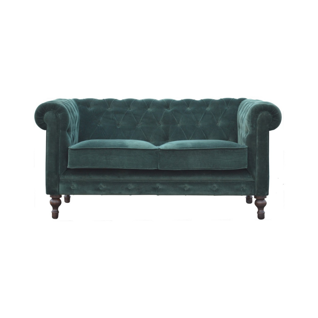 Emerald Green Velvet Chesterfield