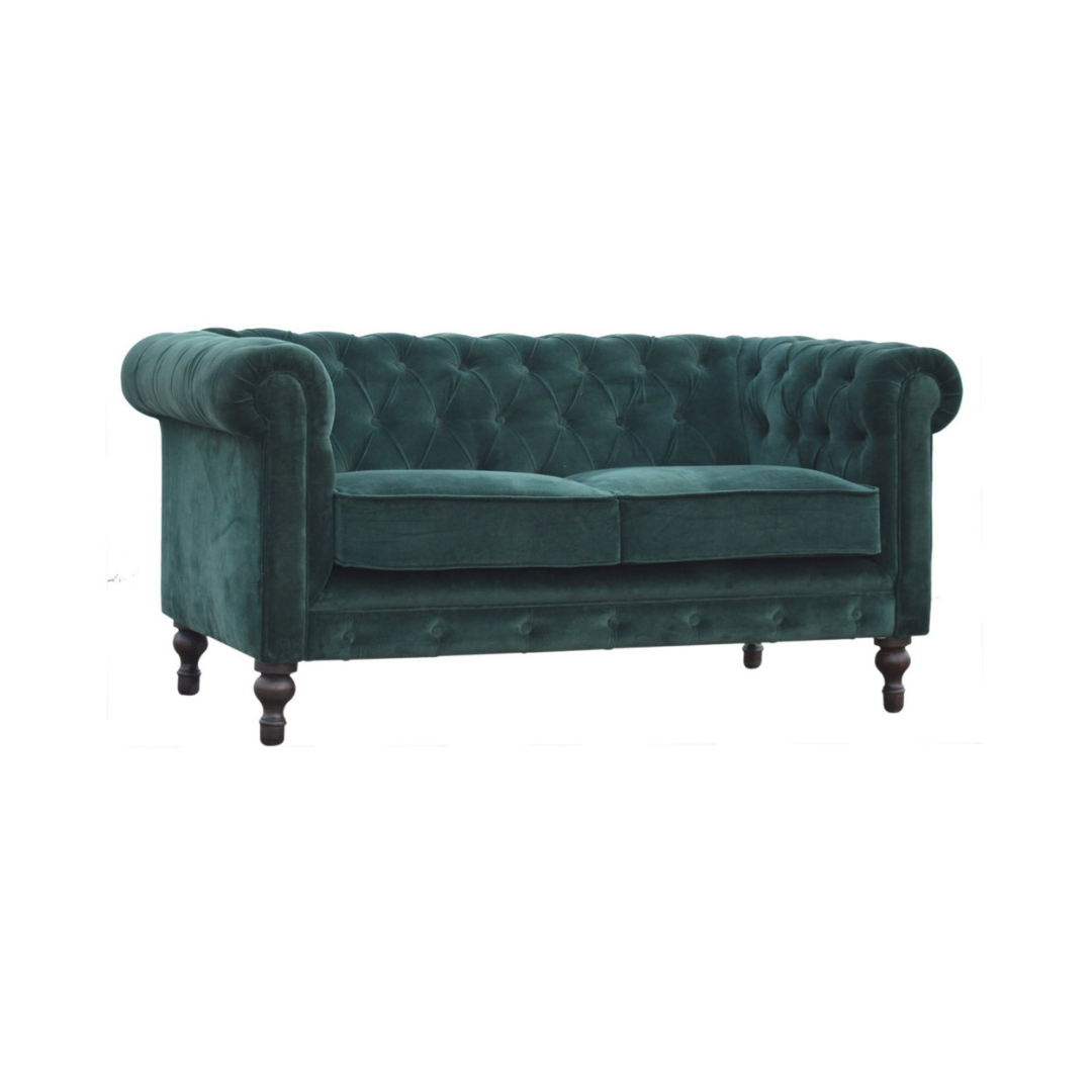 Emerald Green Velvet Chesterfield
