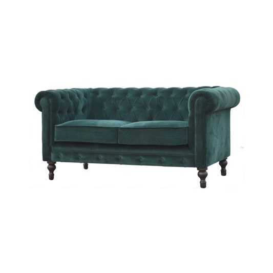 Emerald Green Velvet Chesterfield