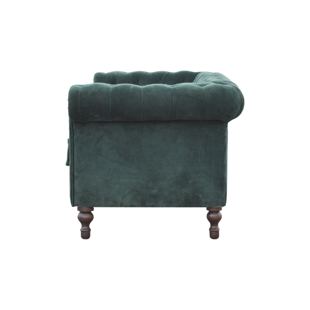 Emerald Green Velvet Chesterfield