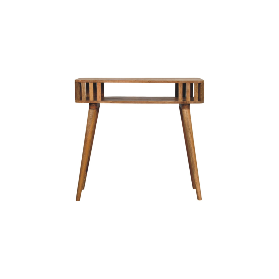 Slatted Oak-ish Console
