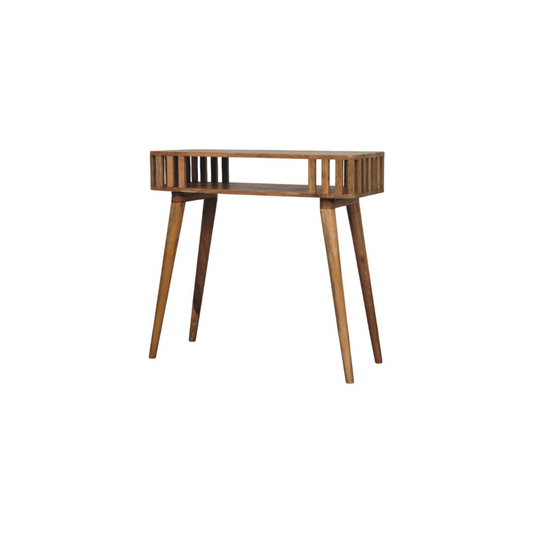 Slatted Oak-ish Console