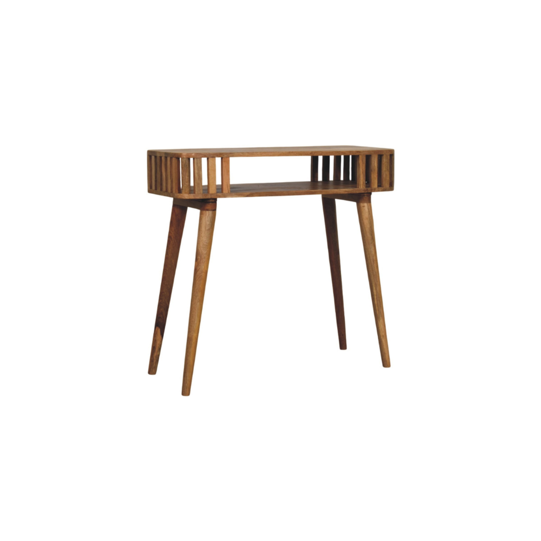 Slatted Oak-ish Console