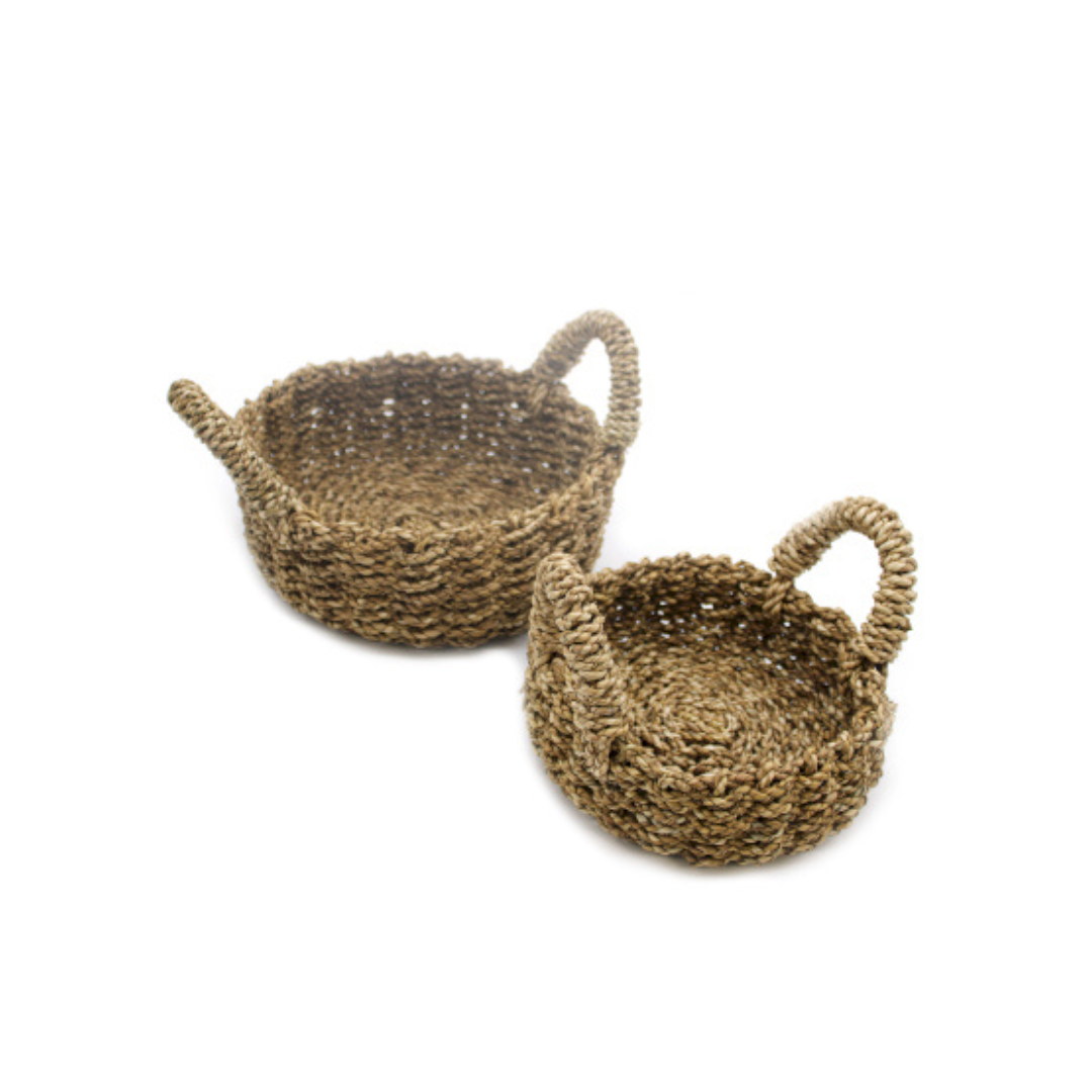 Natural Seagrass Basket - Set of 2