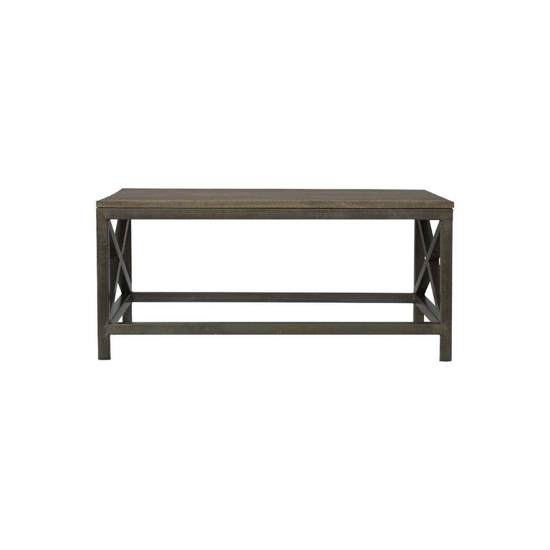 Industrial Cross Metal Oatmeal Coffee Table