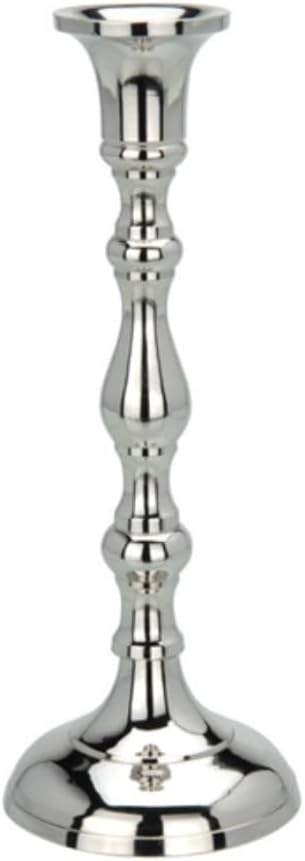 Tall Shiny Silver Candle Holder