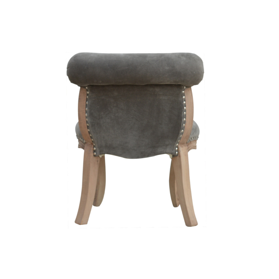 Grey Velvet Studded Chair