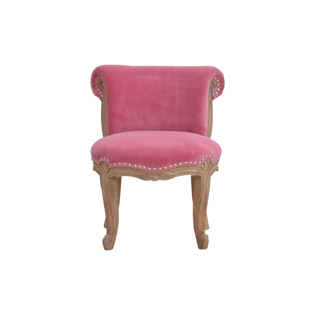 Pink Velvet Studded Chair