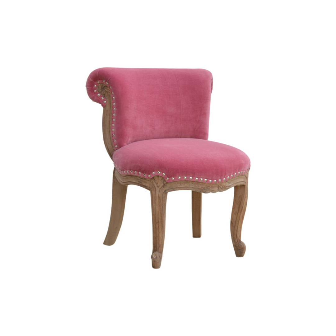 Pink Velvet Studded Chair