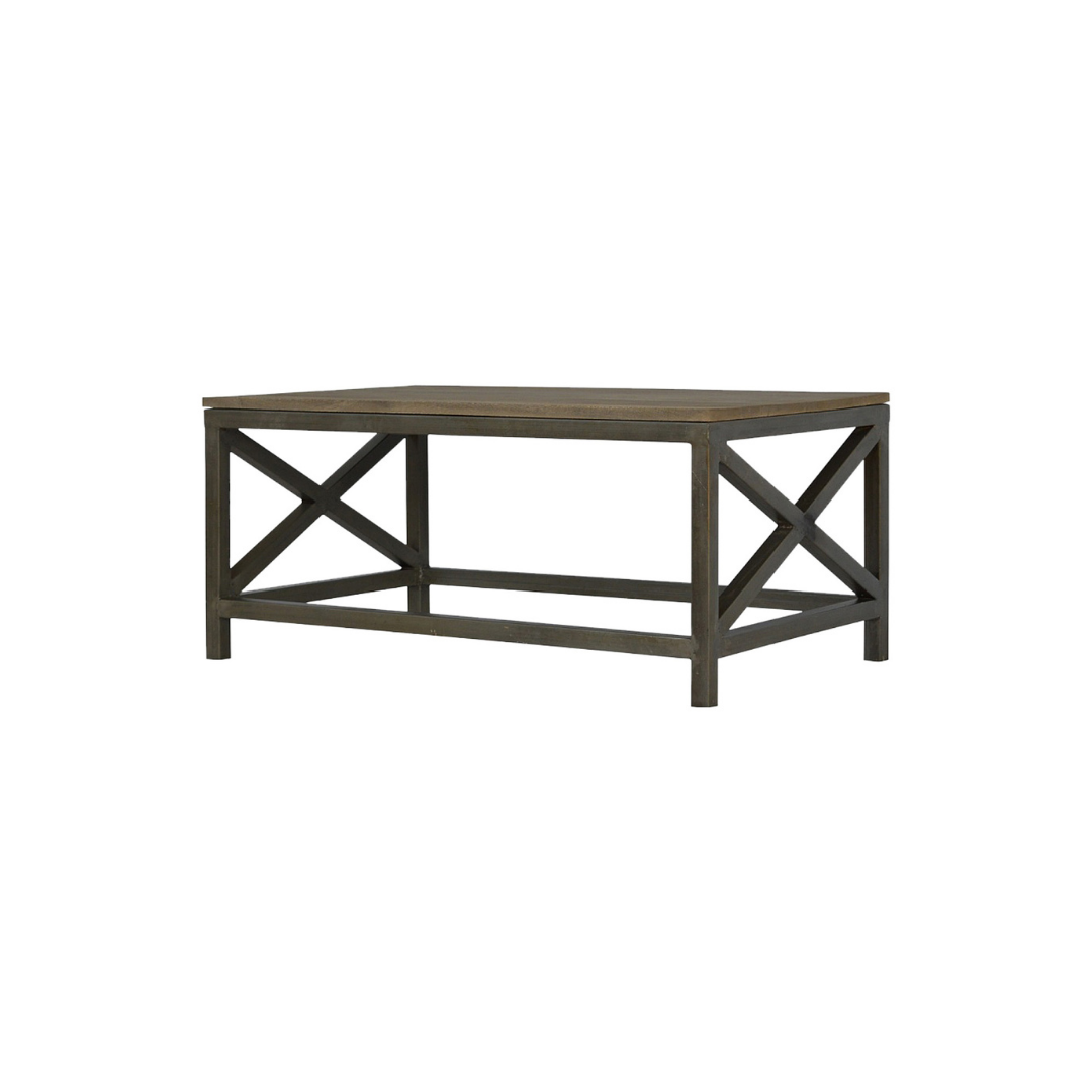 Industrial Cross Metal Oatmeal Coffee Table
