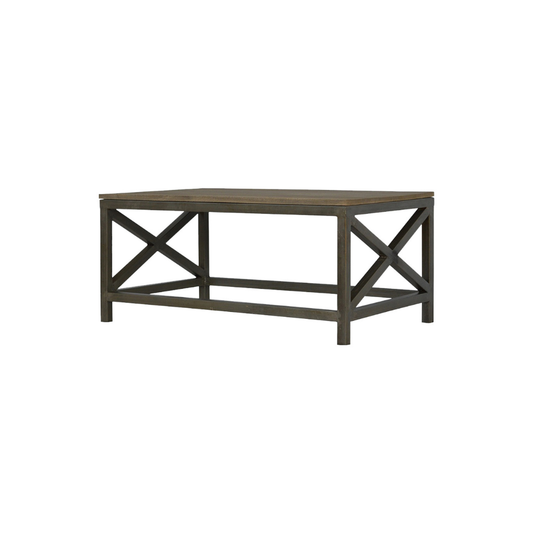 Industrial Cross Metal Oatmeal Coffee Table