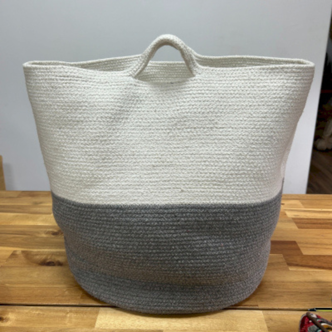 Grey Cotton Rope Basket