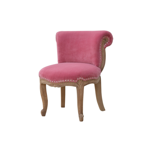 Pink Velvet Studded Chair