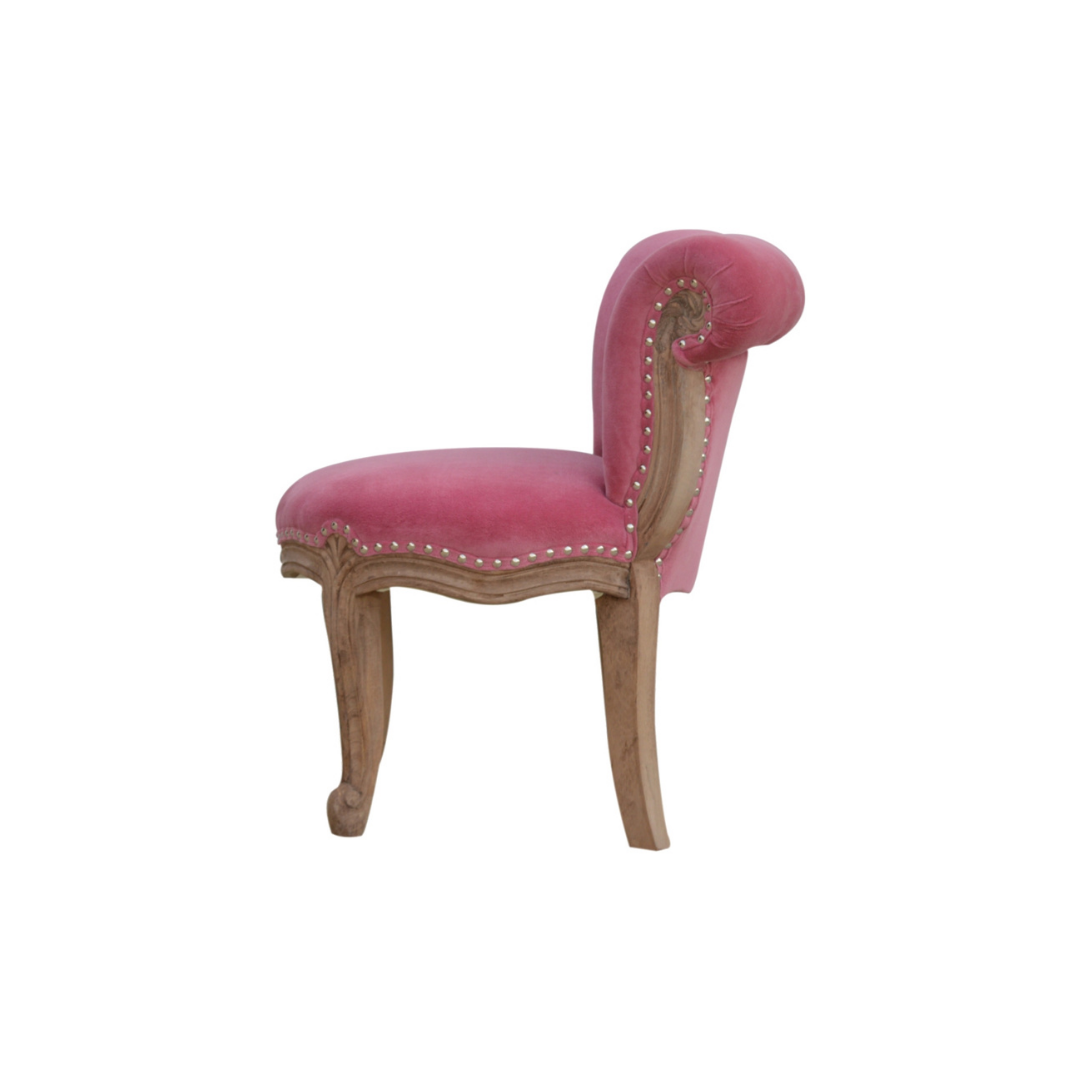 Pink Velvet Studded Chair