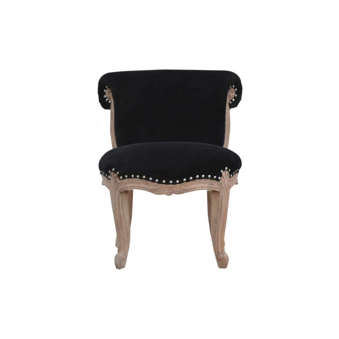 Black Velvet Studded Chair