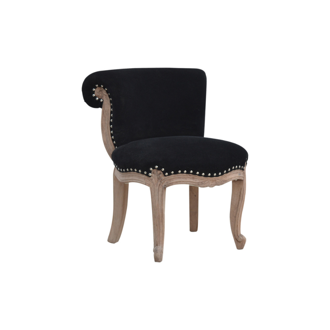 Black Velvet Studded Chair