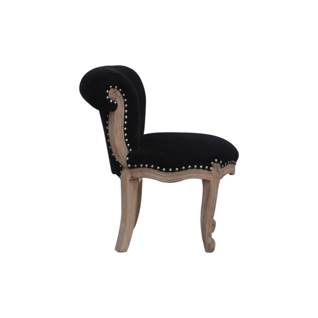 Black Velvet Studded Chair
