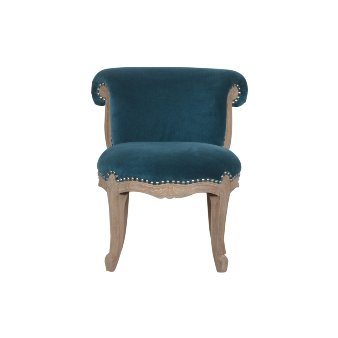 Teal Velvet Studded Chair