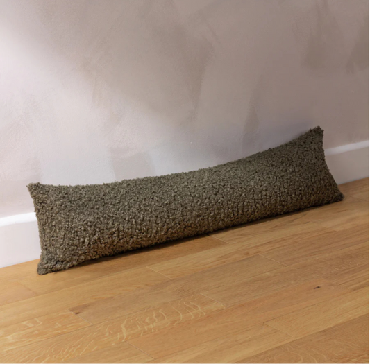 Khaki Textured Boucle Draught Excluder