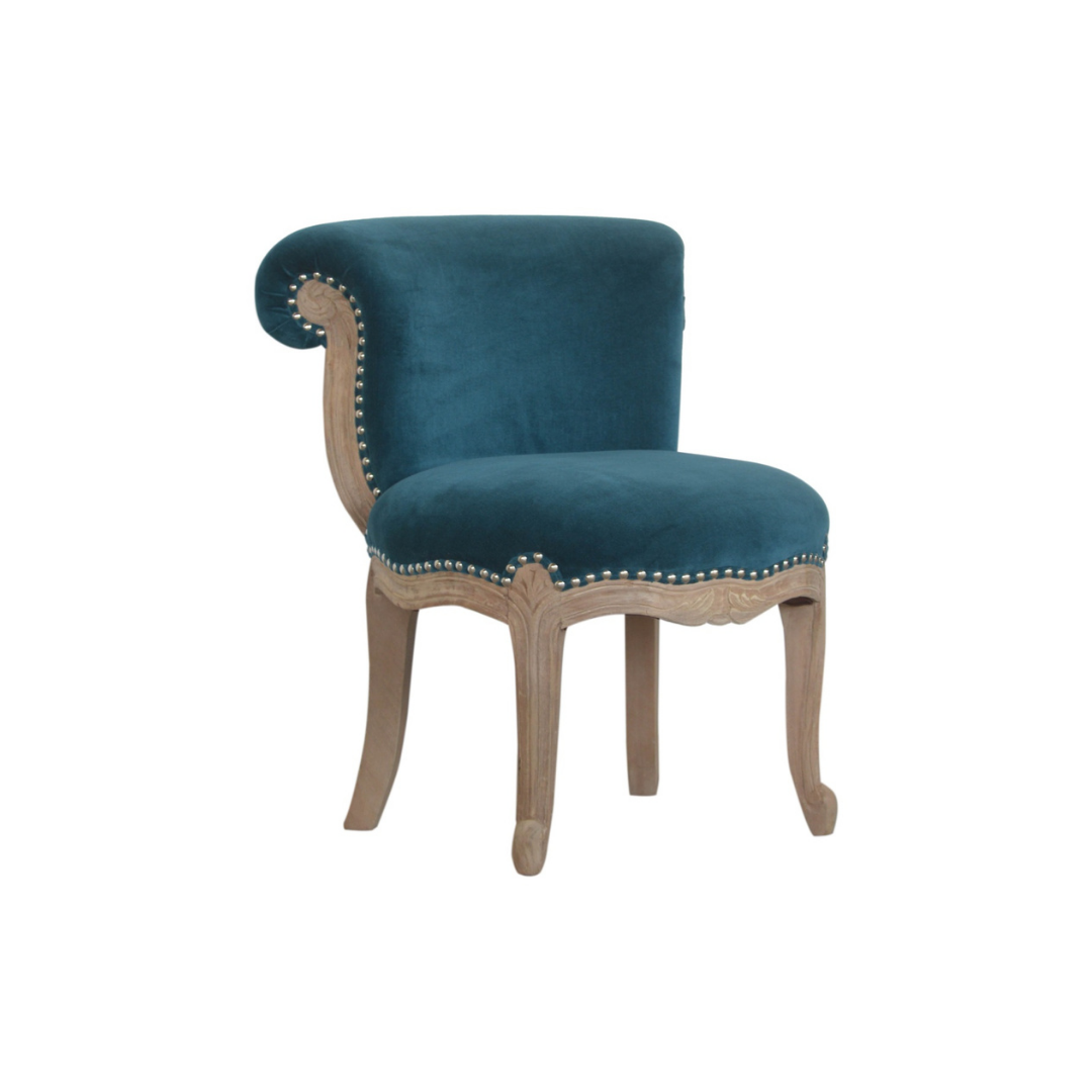 Teal Velvet Studded Chair