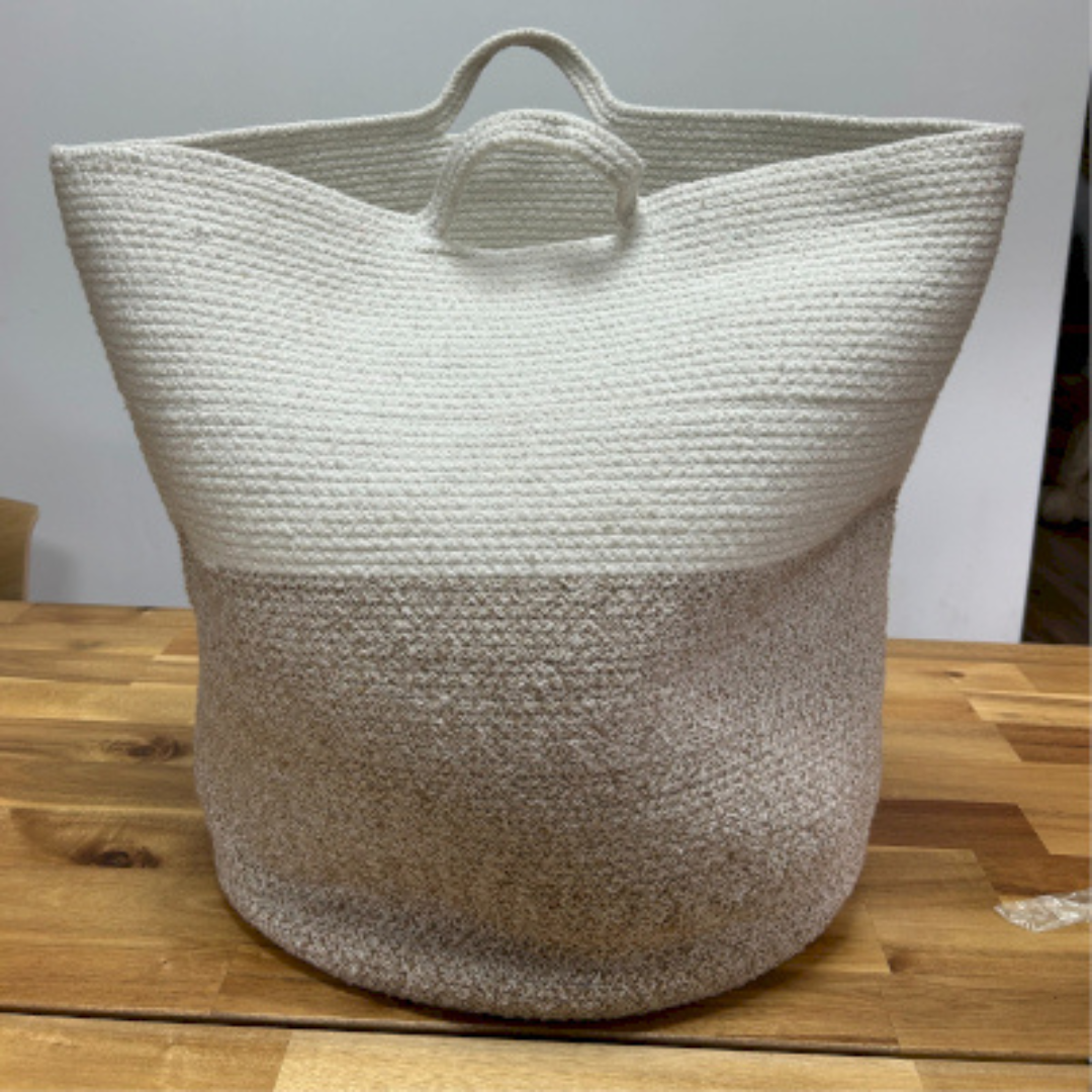 Beige Cotton Rope Basket