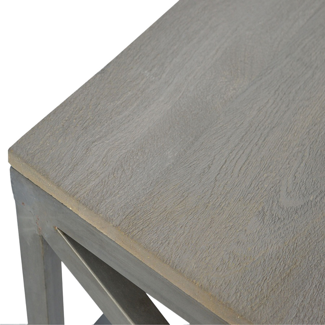 Industrial Cross Metal Oatmeal Coffee Table