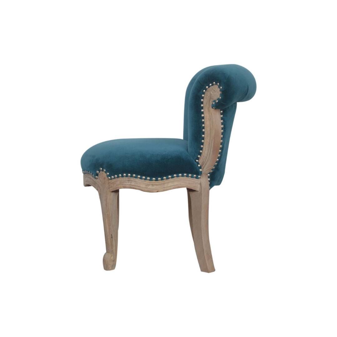 Teal Velvet Studded Chair