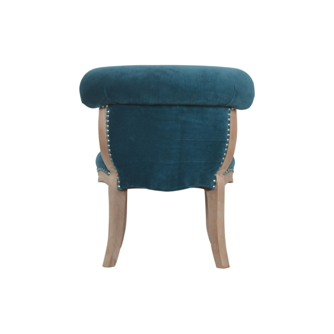Teal Velvet Studded Chair