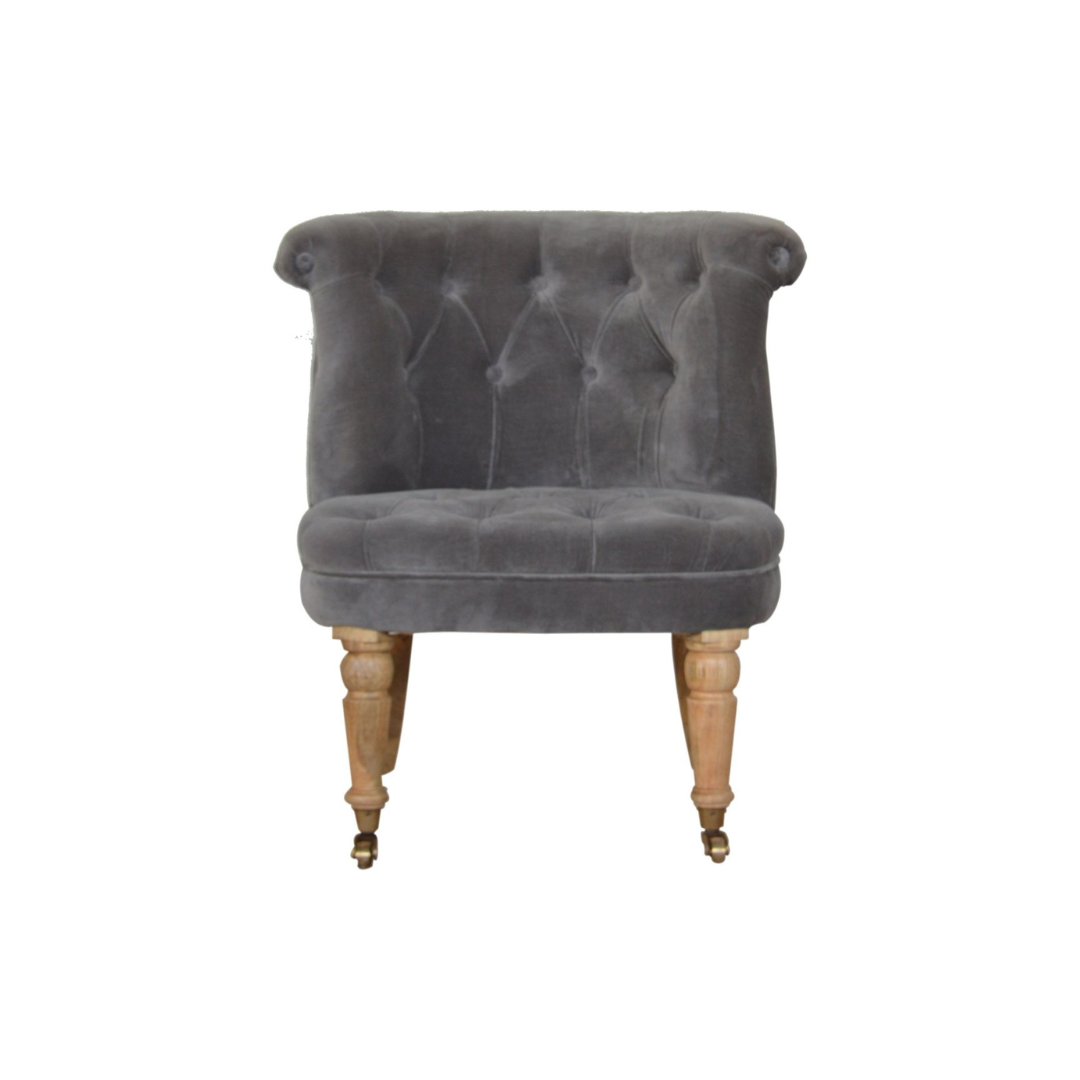 Grey Velvet Accent Chair