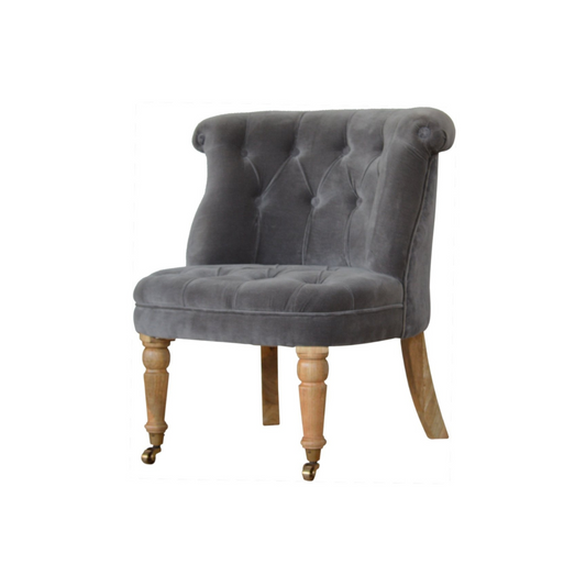 Grey Velvet Accent Chair