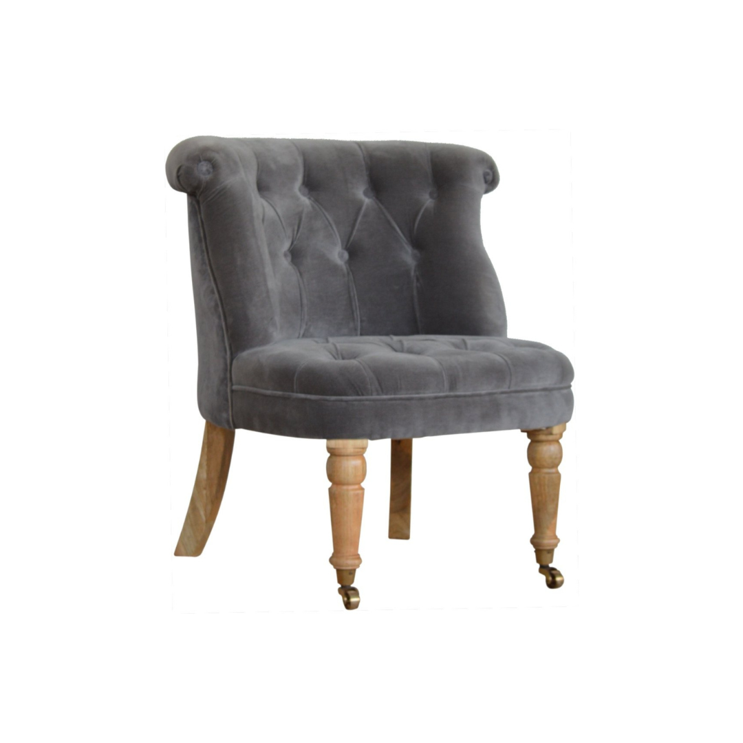 Grey Velvet Accent Chair