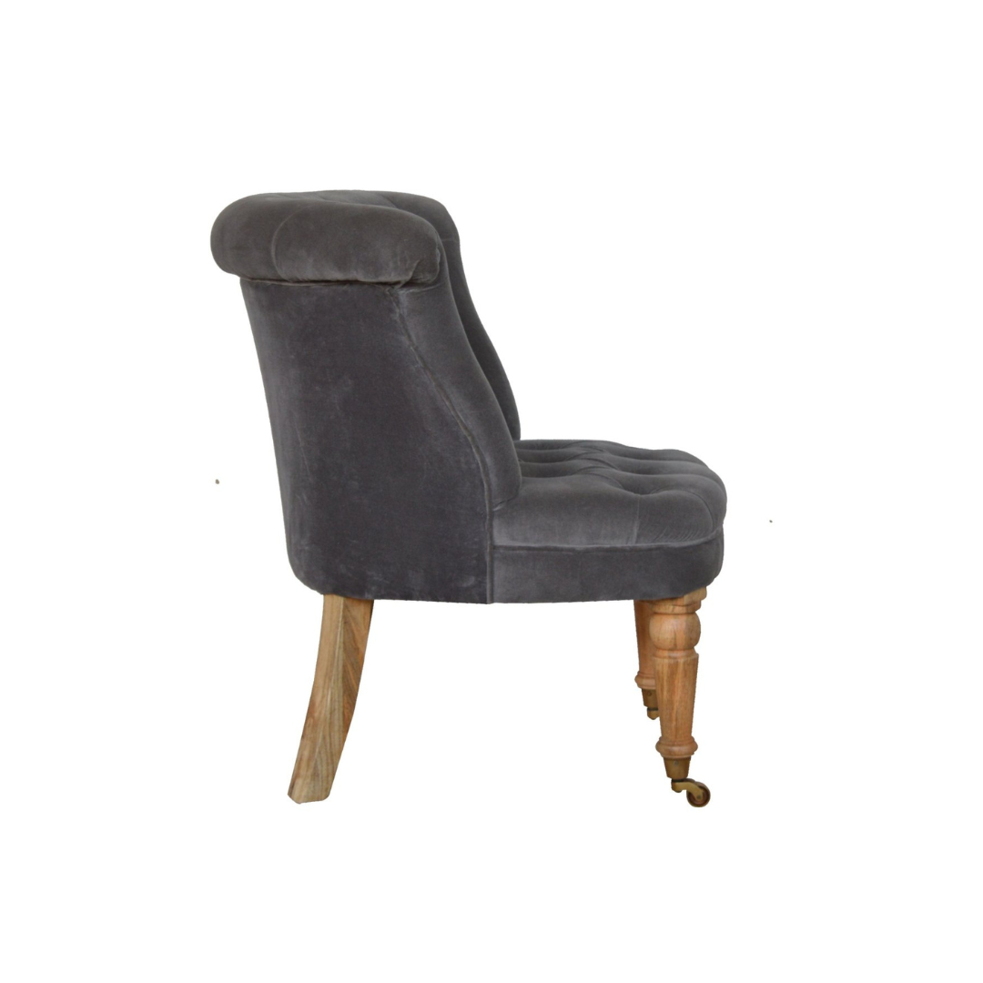 Grey Velvet Accent Chair