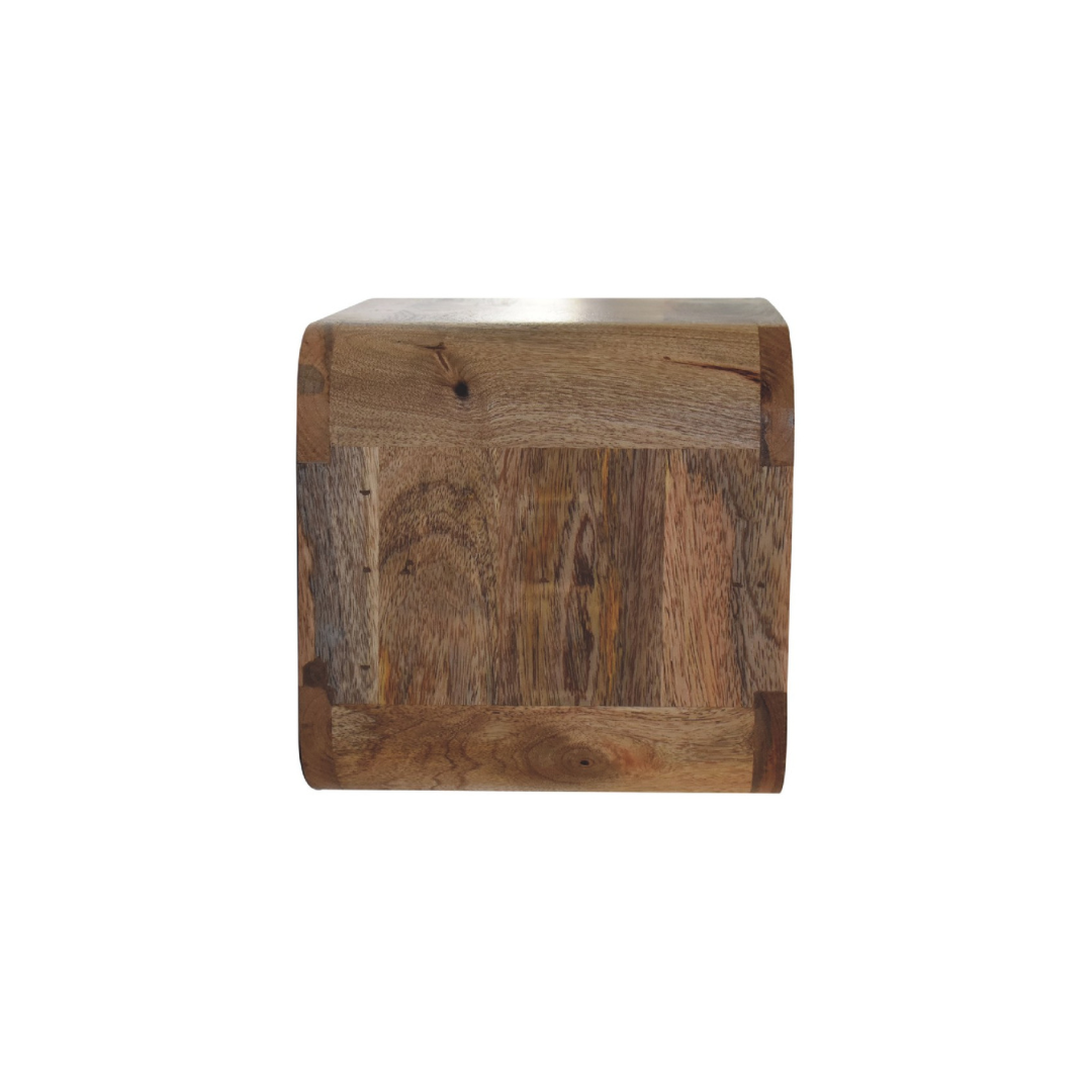 Oak Style Floating Open Curve Bedside Table