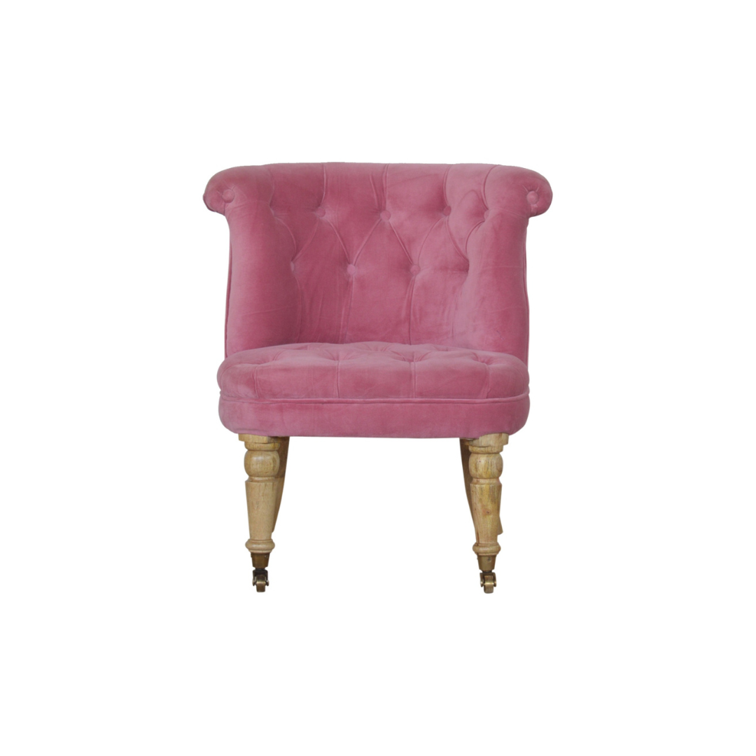 Pink Velvet Accent Chair