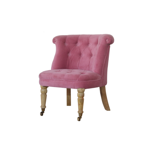 Pink Velvet Accent Chair