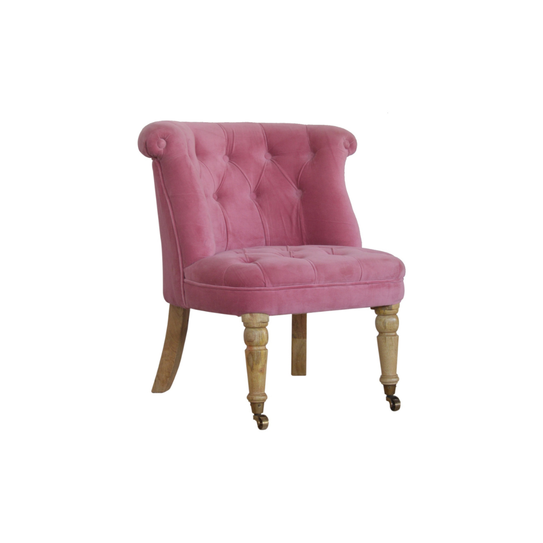 Pink Velvet Accent Chair