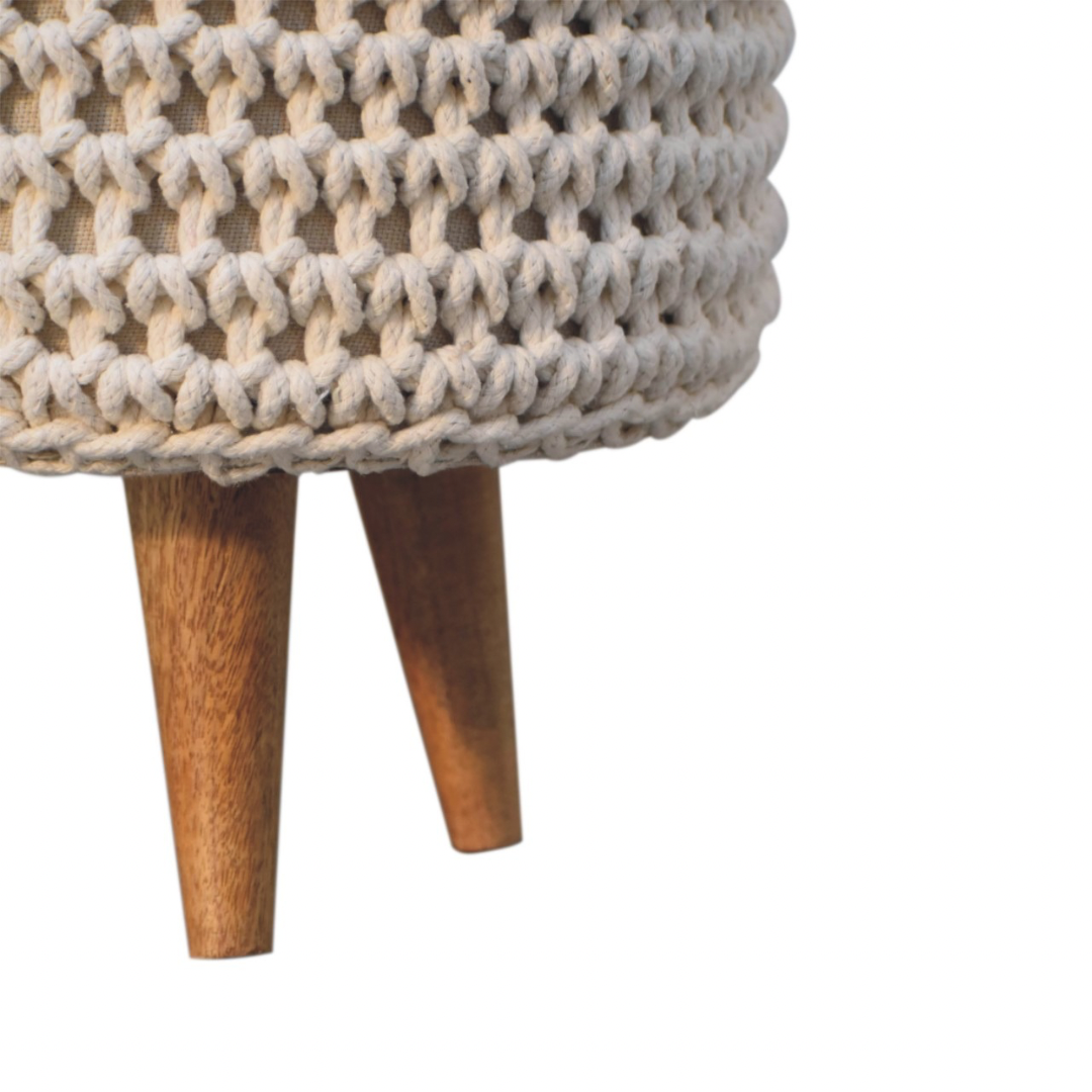 White Oblong Footstool
