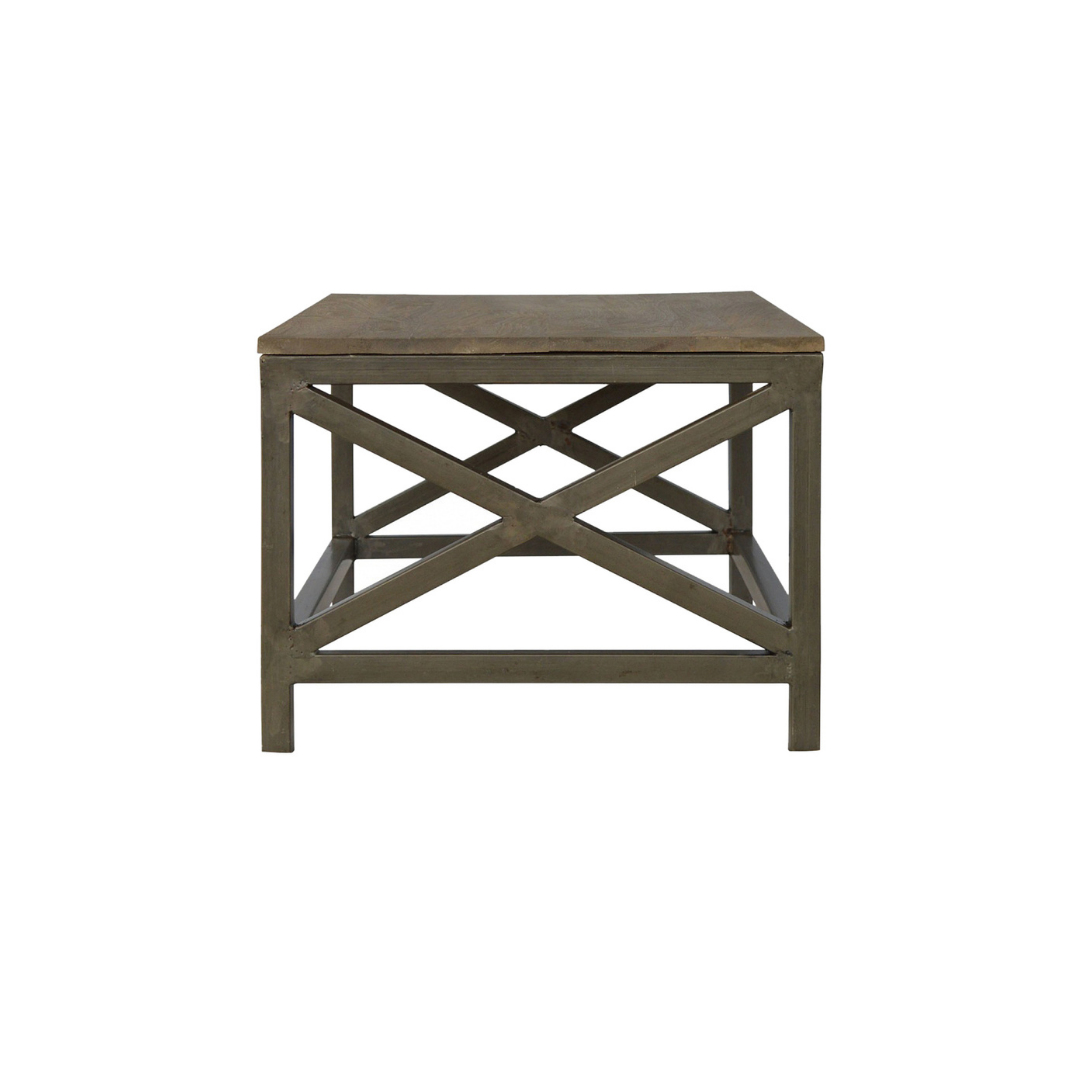 Industrial Cross Metal Oatmeal Coffee Table