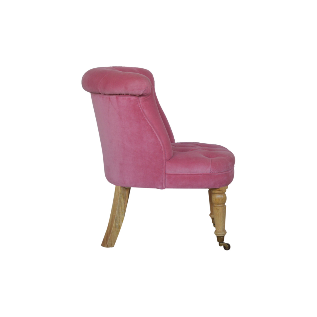 Pink Velvet Accent Chair