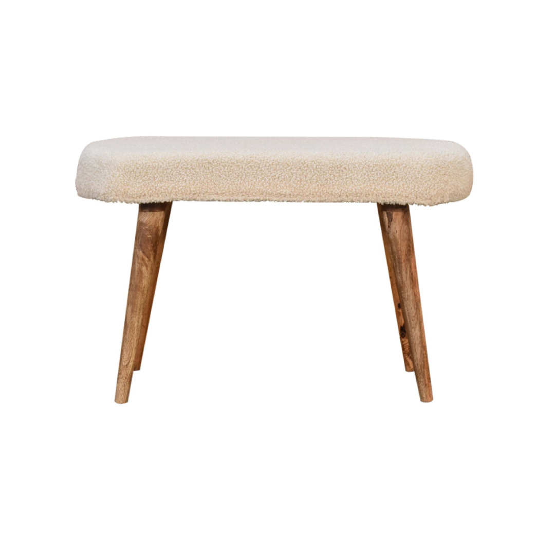 Cream Boucle Nordic Bench