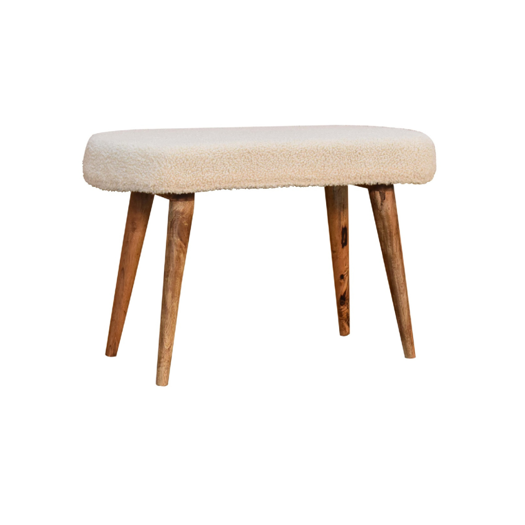 Cream Boucle Nordic Bench